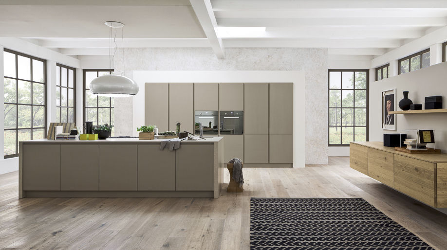 Cucina moderna / impiallacciata in legno / con isola zenzero arrex