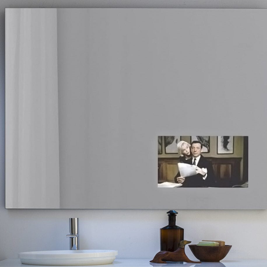 Specchio a muro / moderno / rettangolare / con televisore ...
