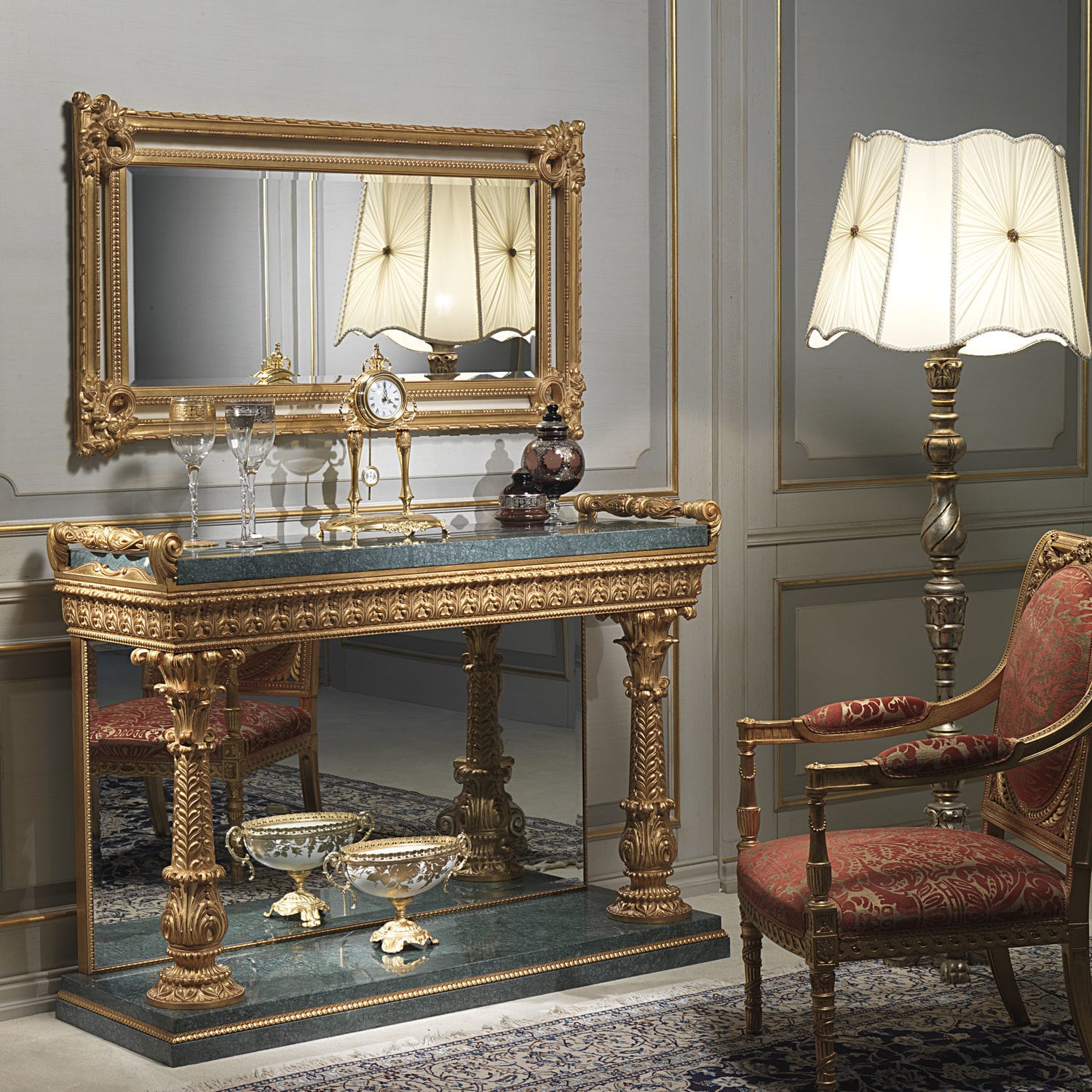 Tavolo console / in stile impero / in marmo / rettangolare ...