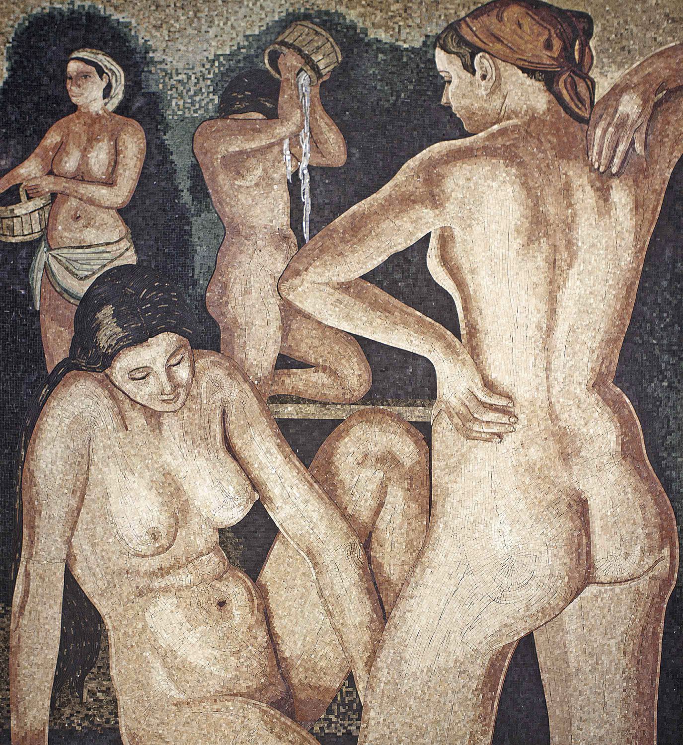 Pannello decorativo in mosaico / da parete / in marmo ...