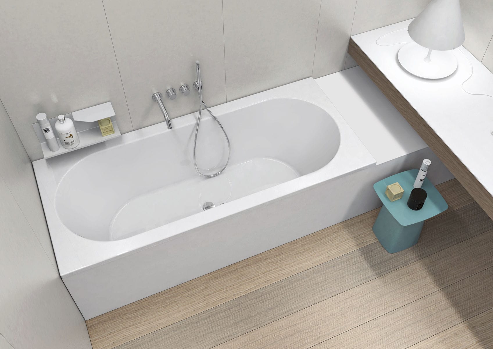 Vasca da bagno ovale / in corian® / in resina / in marmo ...