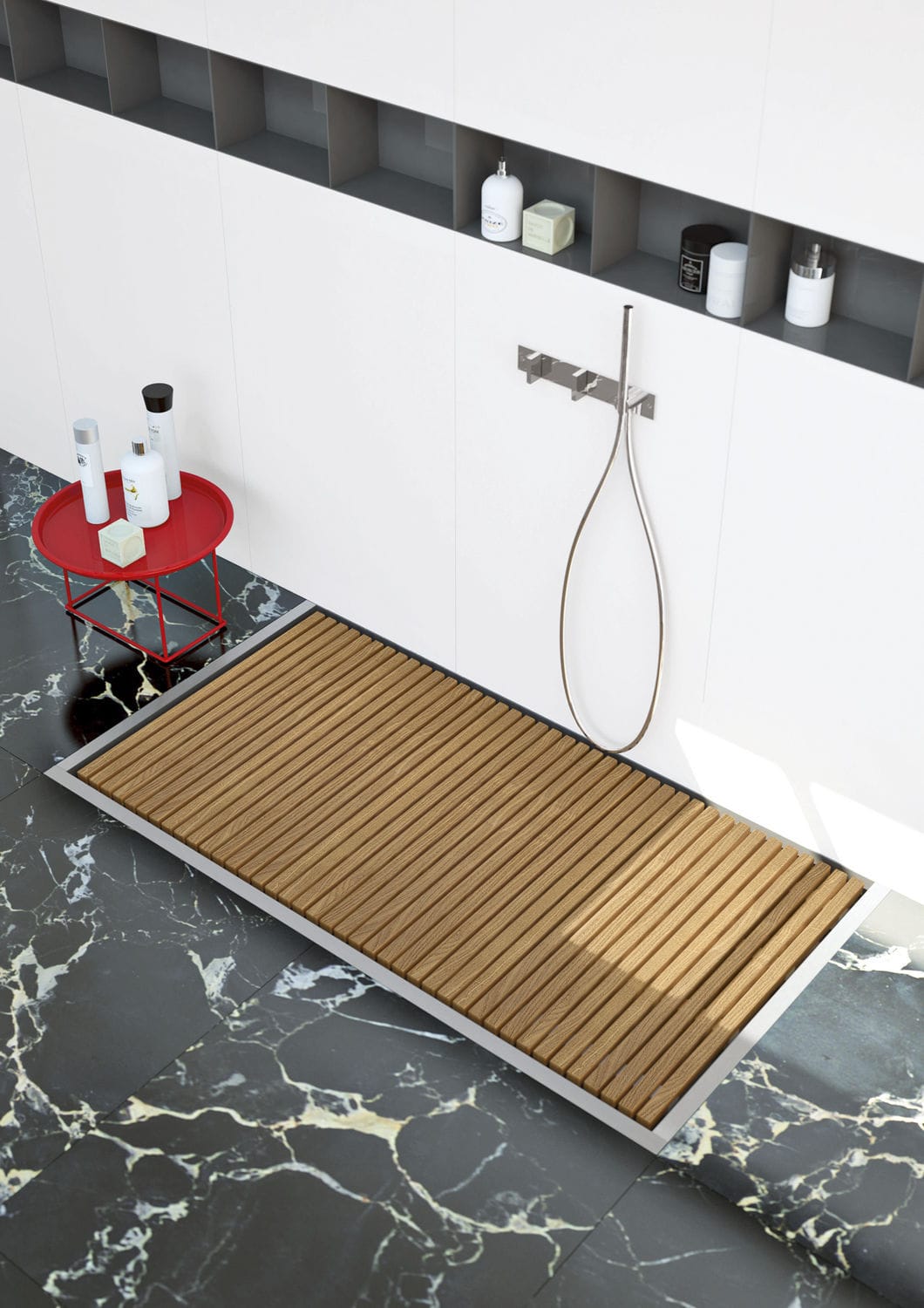 Piatto doccia rettangolare / alluminio / in acciaio inox / in legno ... Piatto doccia makro