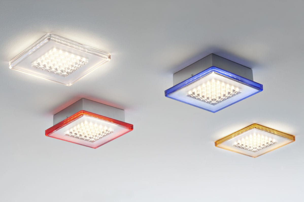 Plafoniera Gialla : Plafoniera moderna quadrata in alluminio plastica