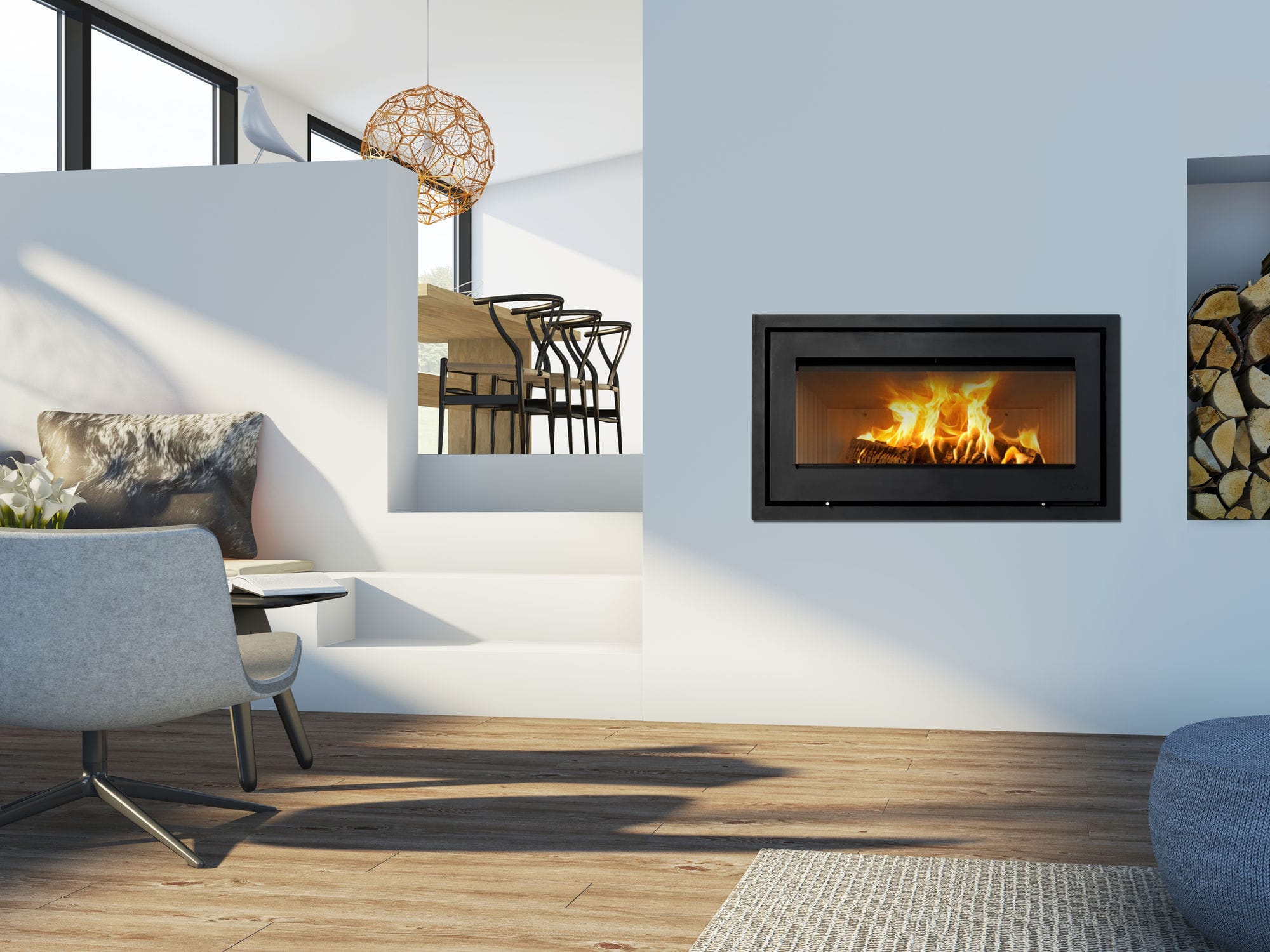 Inserto per camini a legna / a 1 facciata h470 lotus heating ... Disegno Legno camino