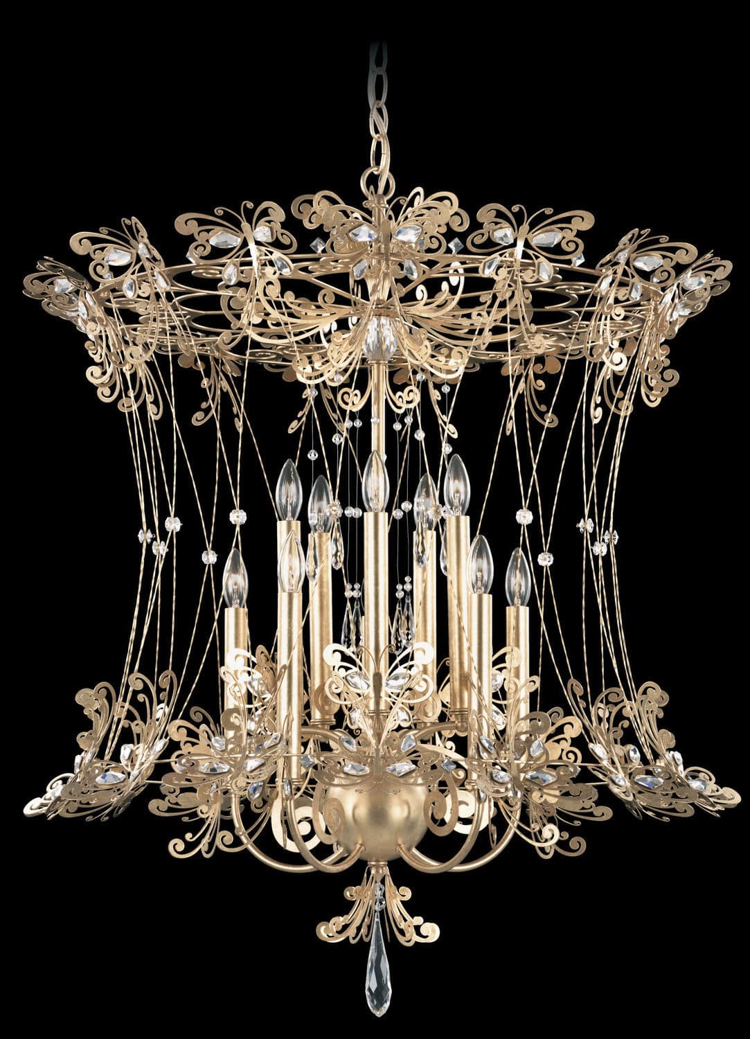 Lampadario classico / in cristallo swarovski® / in ferro / a ...