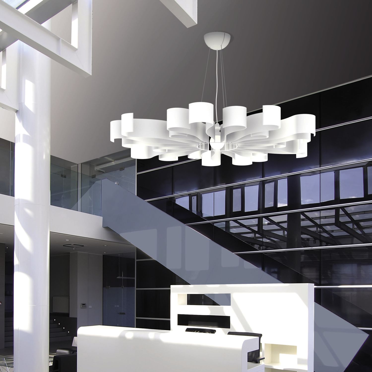 Lampadario moderno / in acciaio / led soleil 22 22 edition design