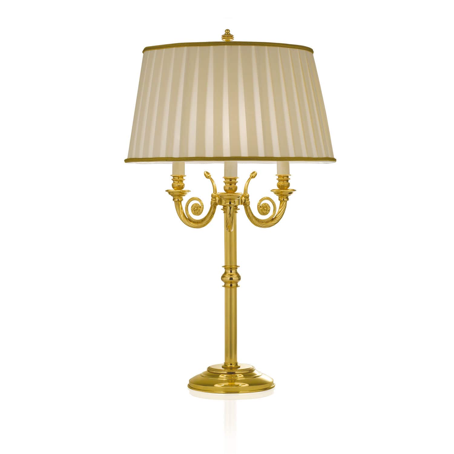 Lampada Da Tavolo DUBHE 2172 LUMIS SRL In Ottone In Tessuto