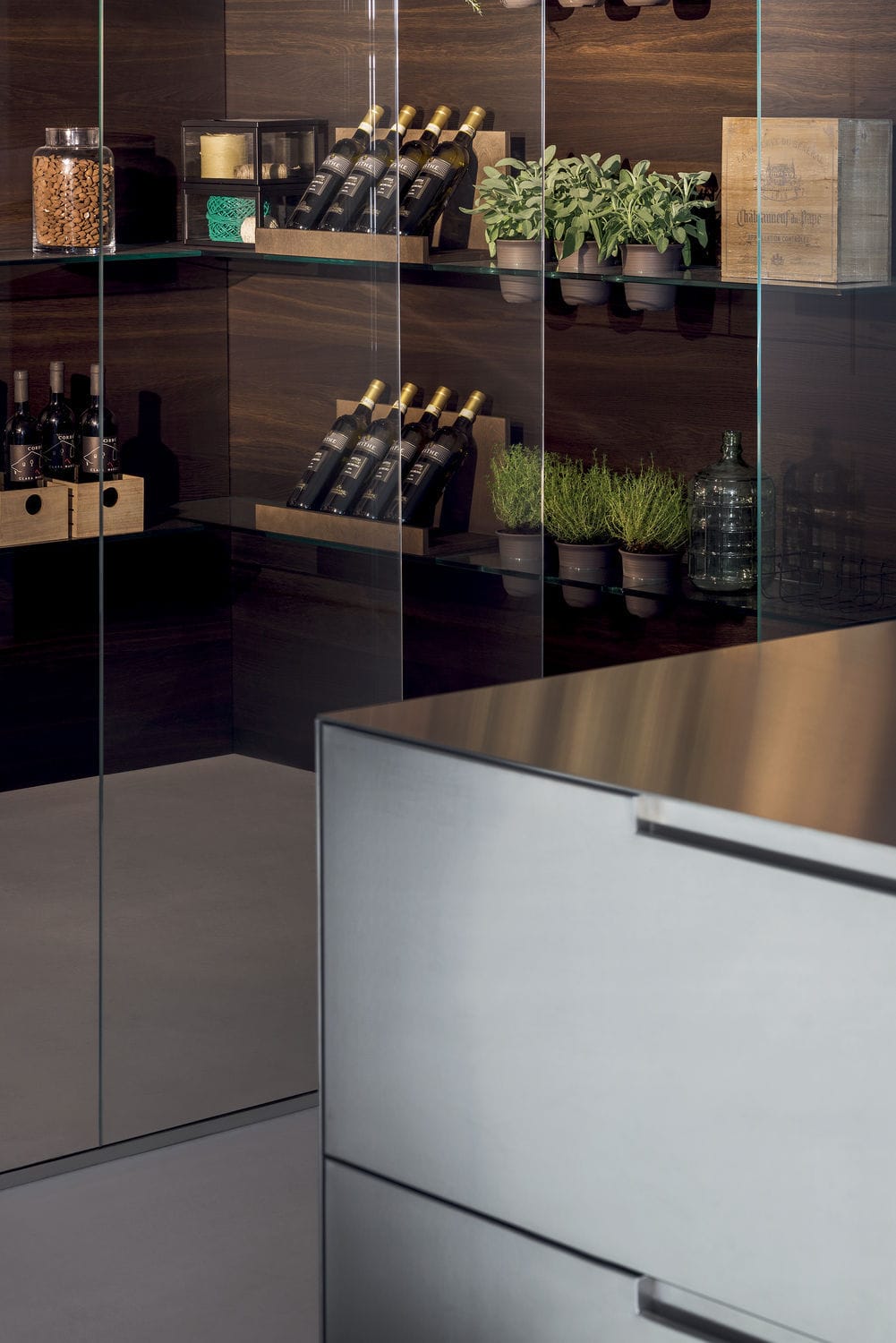 Cucina moderna / impiallacciata in legno / in legno / senza maniglie ... Cucina moderna / impiallacciata in legno / in legno / senza maniglie ...