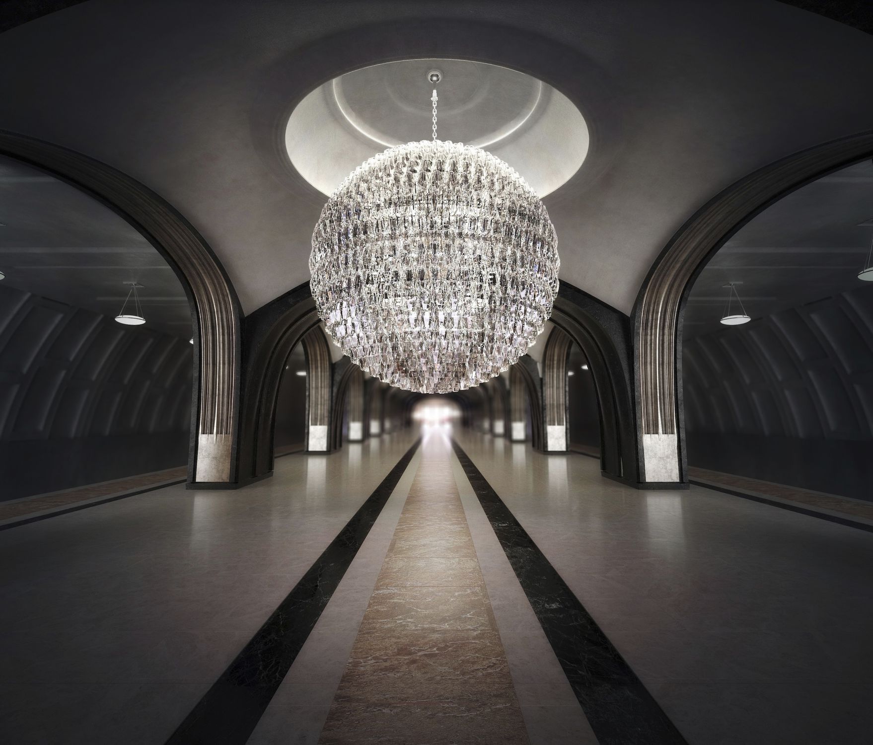 Lampadario moderno / in cristallo / in metallo / led poliedri ...