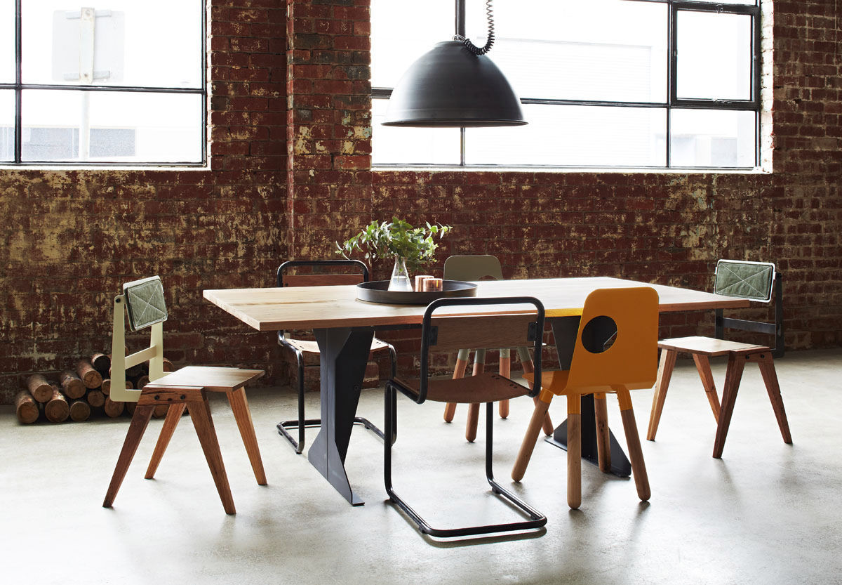 Tavolo pranzo industriale: wood amp steel table alessandro ...