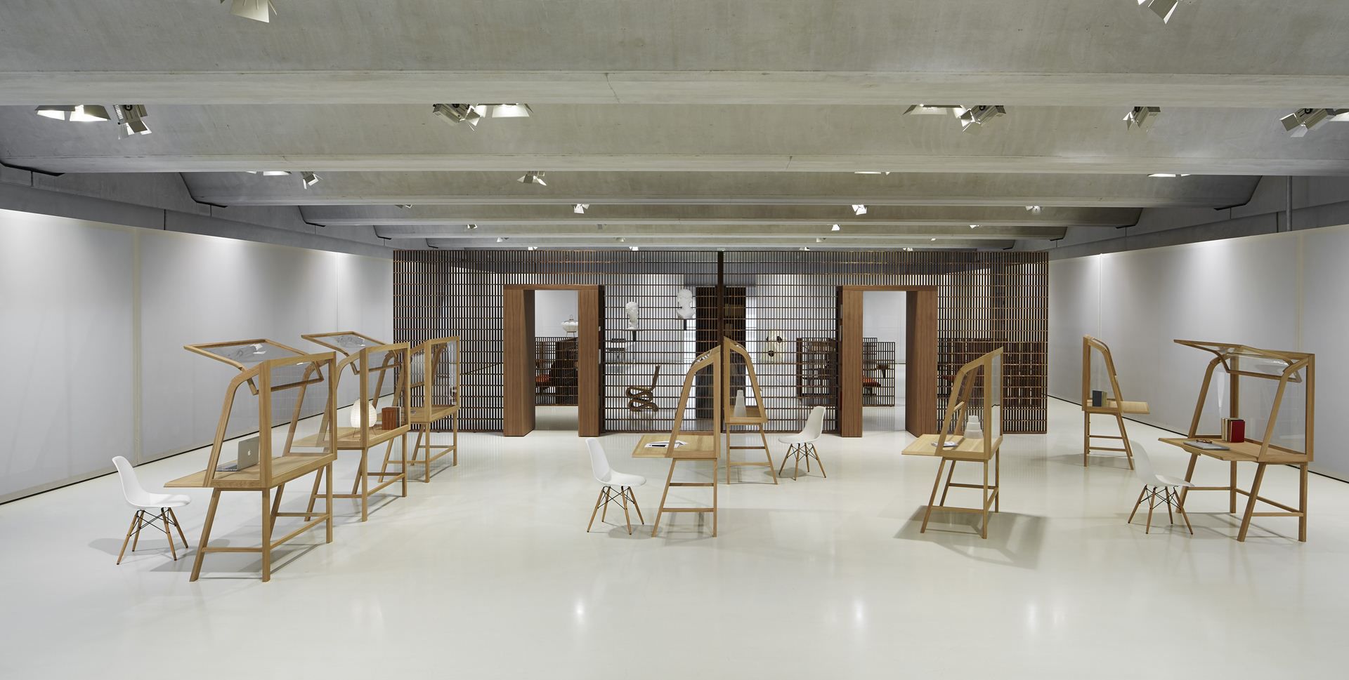 Scrivania per open space / in legno / in vetro / moderna ... Struttura in vetro moderna
