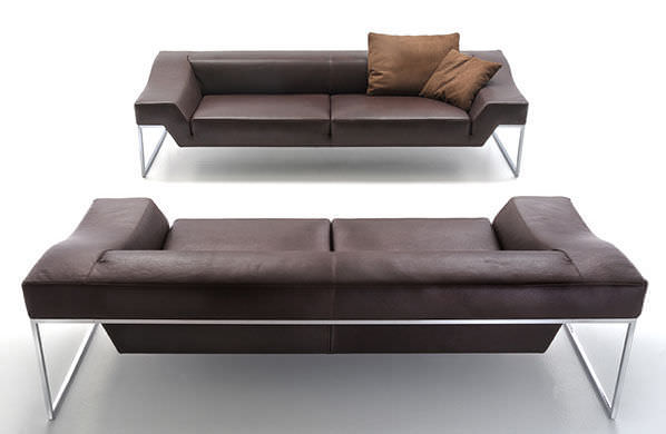 Divano moderno / in pelle / 2 posti / marrone - OPEN SPACE ... Divano moderno / in pelle / 2 posti / marrone - OPEN SPACE ...