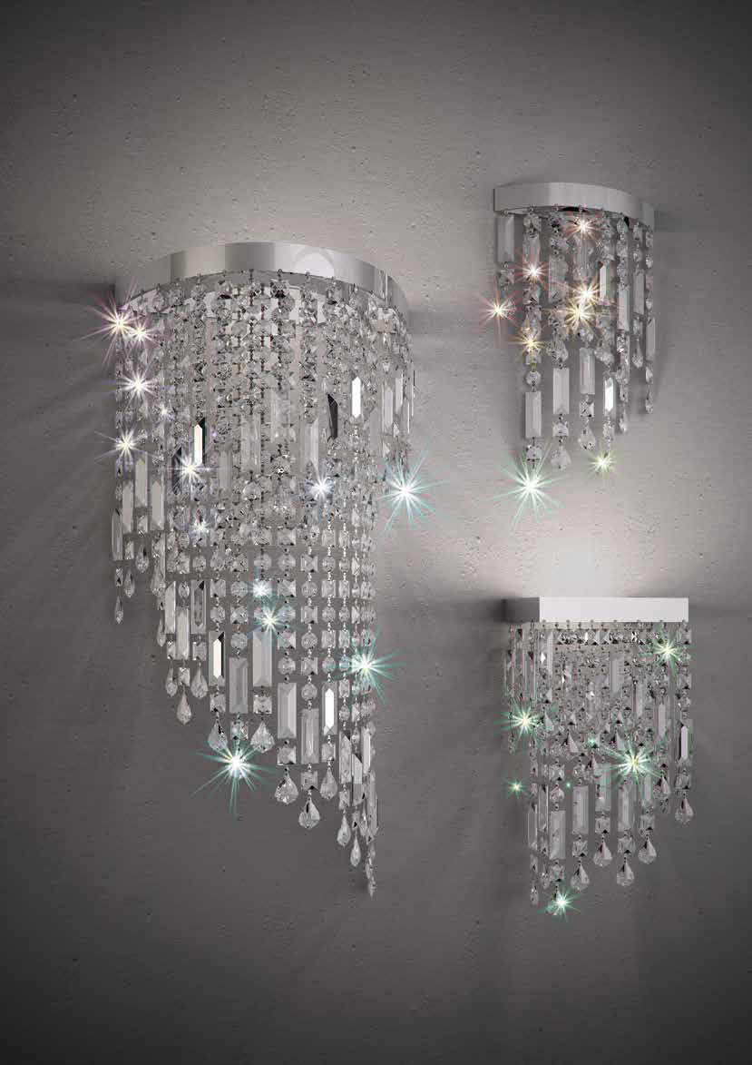 Applique moderna / in cristallo / led / fluorescente compatta ...
