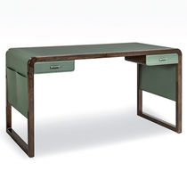 Scrivania in legno / in pelle / moderna