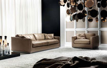 Divano moderno / in pelle / 3 posti / marrone