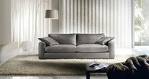 Divano moderno / in pelle / 2 posti / grigio