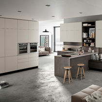 Cucina moderna / in acrilico / impiallacciata...