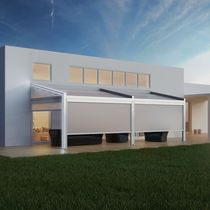 Pergola addossata / in alluminio / con coperture...