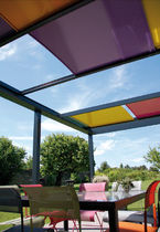 Pergola addossata / in alluminio / con copertura...