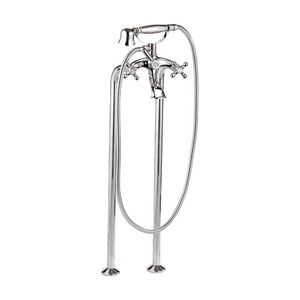 miscelatore doppio comando per vasca / a pavimento / in metallo cromato / da bagno