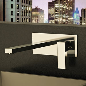 miscelatore per lavabo / da parete / in ottone cromato / da bagno