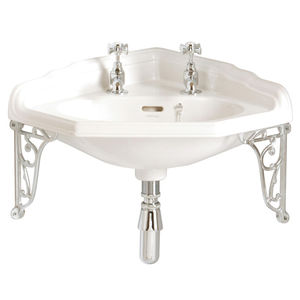 lavabo sospeso / d'angolo / in ceramica / classico