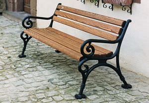 panca pubblica / classica / in legno / in ghisa