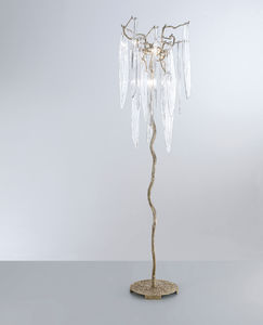 lampada da terra / design originale / in bronzo / in cristallo