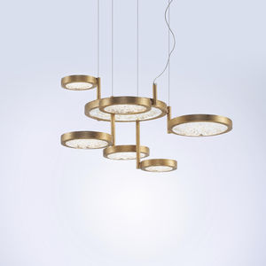 lampada a sospensione / moderna / in bronzo / in vetro