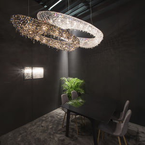 lampadario moderno / in cristallo / alogeno / fatto a mano