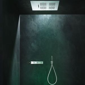 soffione doccia da incasso a soffitto / rettangolare / a pioggia
