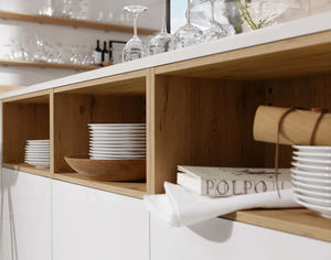 scaffale basso / moderno / in quercia / per cucina