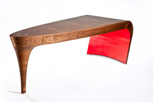 consolle design originale / in pelle / in noce / in legno tinto