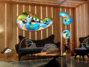 pannello decorativo in vetro / da parete / liscio / traslucido