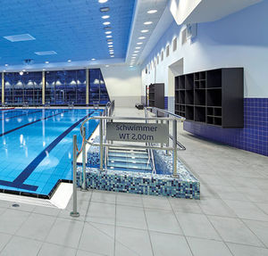 piastrella per bagnasciuga di piscina / da pavimento / in gres porcellanato / a tinta unita