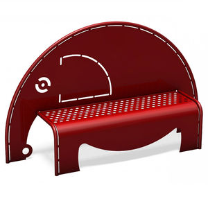 panca pubblica / design originale / in acciaio / con schienale