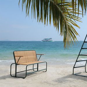 panca da tennis / moderna / in teak / in alluminio