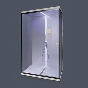 box doccia multifunzione / in vetro / in cromo / rettangolare