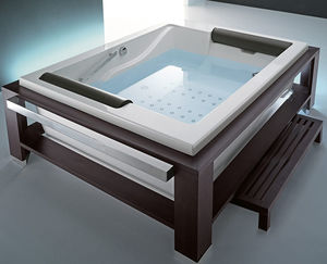 vasca da bagno su piedi / in legno / in acrilico / doppia