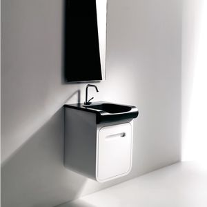 lavabo da semincasso / rettangolare / in ceramica / moderno