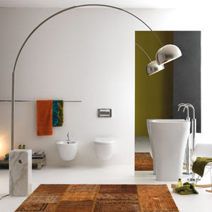 lavabo da terra / ovale / in ceramica / moderno