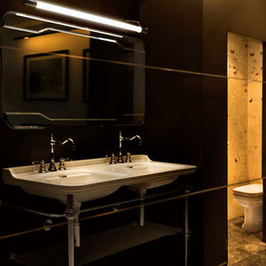 lavabo doppio / da appoggio / rettangolare / in ceramica