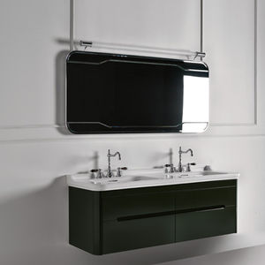 mobile lavabo doppio / sospeso / in legno / moderno