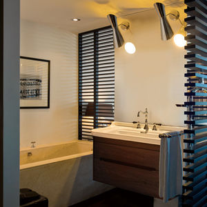 mobile lavabo sospeso / in legno / moderno