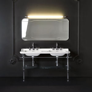 mobile lavabo doppio / da appoggio / in metallo / moderno