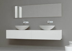 lavabo da appoggio / tondo / moderno / con specchio regolabile