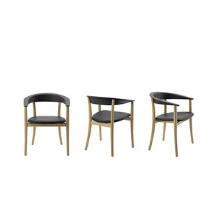 sedia moderna / in legno / in pelle