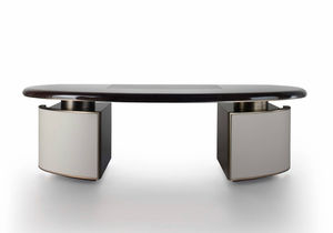 scrivania direzionale / in legno / in pelle / moderna