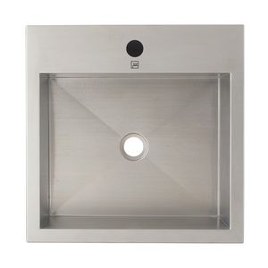 lavabo da appoggio / quadrato / in acciaio inox / moderno