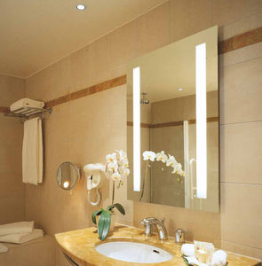 specchio da bagno a muro / luminoso a LED / moderno / rettangolare